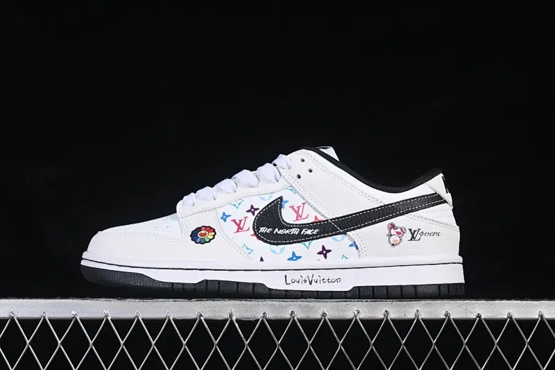 All categories Nk SB Dunk Series Nk SB Dunk Low High-end customized low-top sneakers Nike SB Dunk Low LV co-branded white and black High-end customized low-top casual sneakers YF9511-908